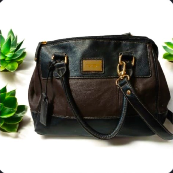 Tignanello Handbags - Tignanello Black and Brown Satchel Timeless Elegance